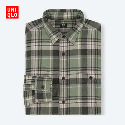 UNIQLO 优衣库 411917 男士 法兰绒格子衬衫