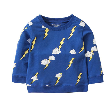 purrfect diary 咕噜日记 儿童闪电印花长袖套头卫衣 *3件