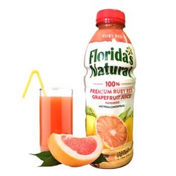 Florida's Natural 佛罗瑞达 NFC果汁100%鲜榨葡萄柚汁西柚汁 1L/瓶 *5件