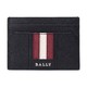 BALLY 巴利 男士黑色红白条纹皮质卡包卡夹 THAR LT 10