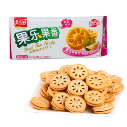 嘉士利 零食 饼干蛋糕 果乐果香 早餐果酱夹心饼干 榴莲味 205g/袋