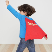 GAP 盖璞 DC正义者联盟系列 男幼童纯棉披风式T恤