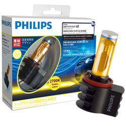 飞利浦（PHILIPS）LED雾灯汽车灯泡改装H11/H8/H16通用2支装 2700K黄金光 高穿透力安全无炫光