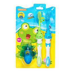 青蛙套装系列儿童软毛护龈牙刷×2 119B（颜色 赠品随机 3岁以上适用） *5件