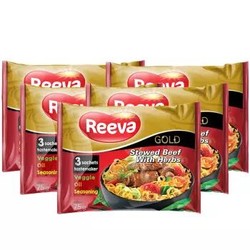 越南进口 阮婆婆（Reeva) 方便面速食面 红烩牛肉味泡面 375g（75g*5包入） *5件