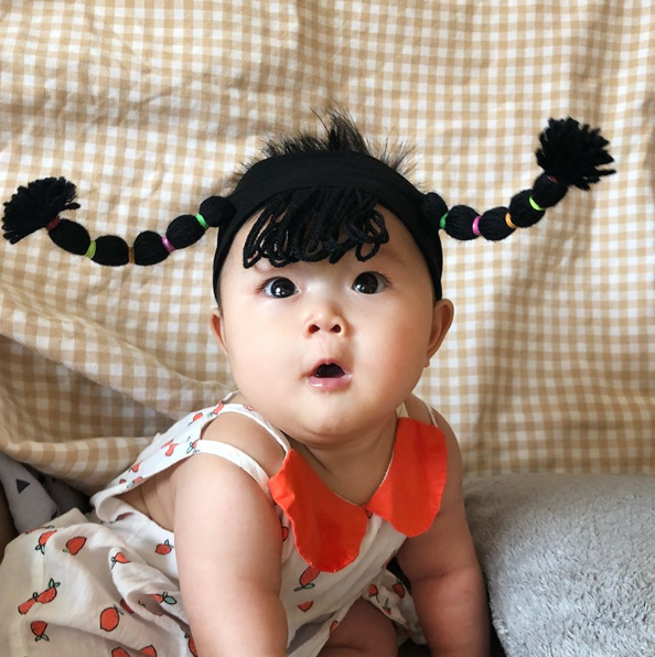 新奇好物：BABYMOMOKO 宝宝护囟门假发辫子发带