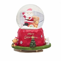 新诚优品 圣诞节圣诞老人音乐盒水晶球 老人小熊款