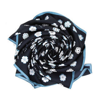 COACH 蔻驰 28760 女士印花图案桑蚕丝丝巾围巾 (89cm x 89cm、深蓝)