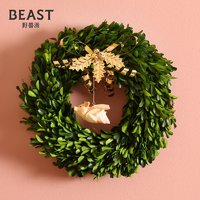 THE BEAST 野兽派 小光猪圣诞永生花环 创意门挂圣诞装饰