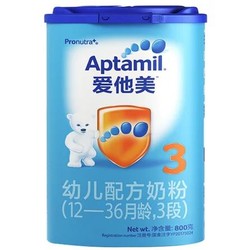 Aptamil 爱他美 幼儿配方奶粉 3段 12-36个月适用 800g *6件