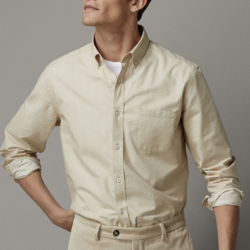 秋冬折扣 Massimo Dutti 男装 标准版斜纹纯棉衬衫 00147037710