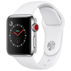 Apple 苹果 Watch Series 3 智能手表 42毫米 GPS+蜂窝数据版 银色铝金属表壳搭配白色运动型表带