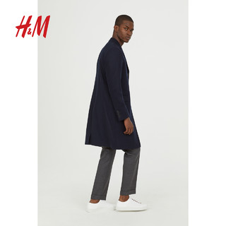 H&M 至臻品质系列男士混纺羊绒大衣0631777 (54、蓝色)