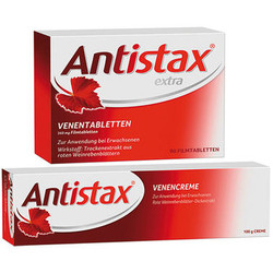 ANTISTAX  天然红葡萄叶腿部静脉健康胶囊 90片+静脉按摩霜100g