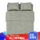 网易严选 日式色织水洗棉格纹四件套床上用品 纯棉被套床笠床单枕套床品套件 松柏绿 1.5m