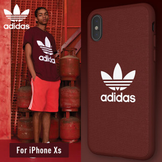  adidas 阿迪达斯 iPhone 手机壳 (iPhone X/Xs、酒红色)