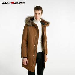 Jack Jones 杰克琼斯 218412518 冬季男士纯色中长款鹅绒羽绒服外套