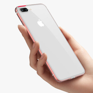 依斯卡 苹果iphone7/8p金属边框 硅胶防摔超薄 保护套 边框系列 JK412-玫瑰金