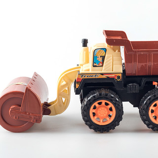 简乐 大号工程车玩具模型 压路滚筒车