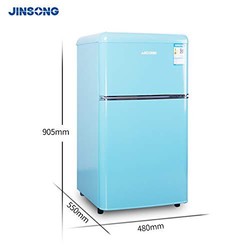 JINSONG 金松 82升欧式复古迷你双门家用节能小冰箱BCD-82R(英伦绿)