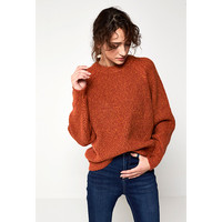 C&AC＆A 西雅衣家 200211471 女士简约麻花圆领毛衣 深棕 XS