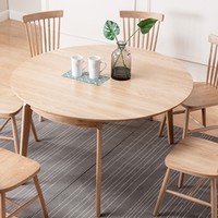 历史低价：恒兴达 白橡木纯实木圆桌 (原木色 1.2米单桌)