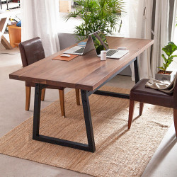 北欧实木铁艺书桌电脑桌长120宽60高75公分多尺寸可选更支持定做多少钱 什么值得买