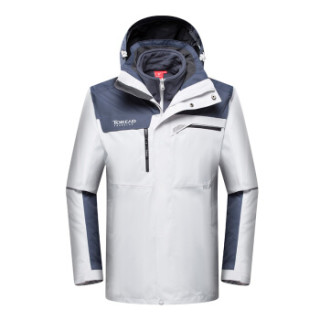 toread探路者tawg9180392804男女款户外三合一冲锋衣浅灰都市灰男xl