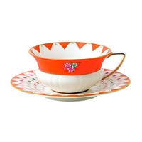 Wedgwood 韦奇伍德 Peony Diamond 骨瓷茶杯碟套装