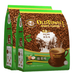 马来西亚进口 旧街场 白咖啡榛果味2袋组合600克*2包 59.8元（需用券）