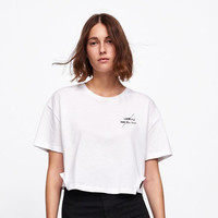  ZARA 01165458250 女士字母装饰短袖T恤