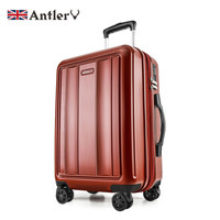 安特丽万向轮旅行箱包商务行李箱男女拉杆箱24英寸密码箱托运箱子PC A845红色