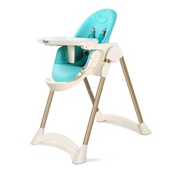 Pouch 帛琦 婴儿餐椅宝宝家用便携式可折叠宝宝吃饭餐桌椅多功能座椅  K28 梦幻蓝