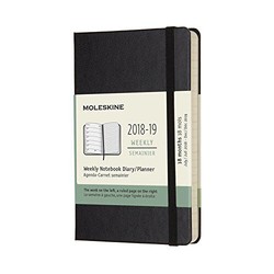 Moleskine 魔力斯奇那 2018/2019 18个月黑色硬面周笔记本 口袋型 