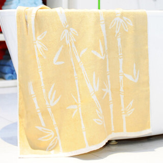 竹之锦 竹浆纤维加厚大浴巾 黄色 450g/条 70×140cm *7件
