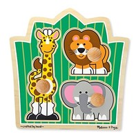 Melissa&Doug; 美丽莎和豆豆 丛林朋友狩猎动物 木制嵌板拼图