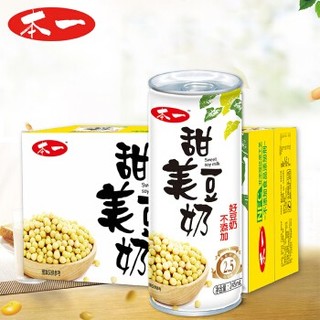 本一（Beyi）零添加鲜榨NFC甜美豆奶植物蛋白饮料245ml*15听 整箱装 热饮口感更加