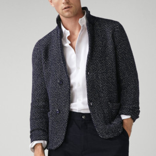 大码福利：Massimo Dutti 00916307401 男士提花针织西服