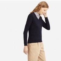 UNIQLO 优衣库 408710 女装精纺美利奴V领针织衫