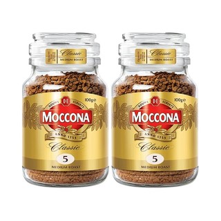 Moccona 摩可纳 5号冻干美式速溶黑咖啡粉提神100g*2瓶荷兰