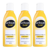 Selsun 去屑洗发水 200ml*3瓶 多类型可选 黄瓶白盖-专业去屑