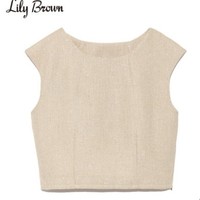 Lily Brown 莉莉 布朗 LWFT182087 蜜桃女孩甜美无袖上衣 米色 F