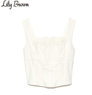 Lily Brown 莉莉 布朗 LWFT182100 女士纯色竖纹钩花修身背心 灰白色 F