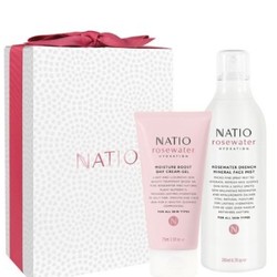 NATIO 玫瑰水保湿系列 护肤套装（爽肤喷雾 200ml+日霜 75ml） 1、玫瑰保湿喷雾200m*1、礼品盒
