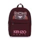 KENZO 高田贤三 男士酒红色橡胶配聚酯纤维粉色LOGO虎头图案双肩背包 F76 5SF300 F21 23