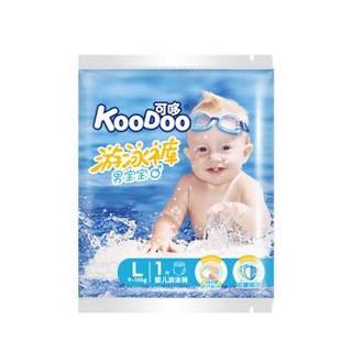 可哆（KooDoo）游泳裤 婴儿一次性防水纸尿裤 真空独立包装男宝宝L码1片 *10件