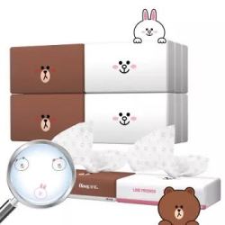 舒洁 Kleenex LINE FRIEDNS 印花系列软抽抽纸3层100抽*12包 200mm*194mm/张(加大尺寸) *2件