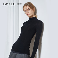 EMXEE 嫚熙中长款圆领打底羊毛衫