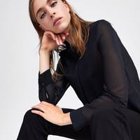 ZARA 07969221401 女士褶边装饰衬衫