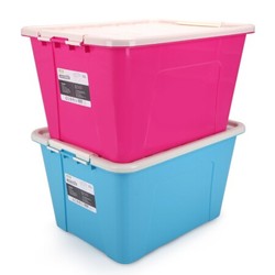 亿高 EKOA塑料收纳箱衣物整理箱大号储物箱玩具收纳盒2个装55L